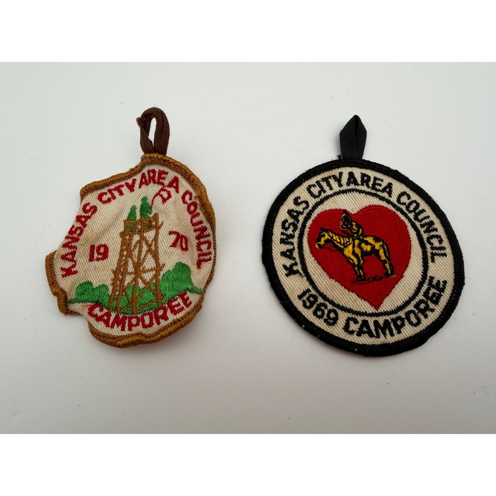 Vintage Kansas City Area Council BSA Camporee Patches 1969 1970 Horse Tower Lot